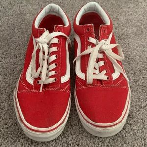 Red vans old skool W size 9.5